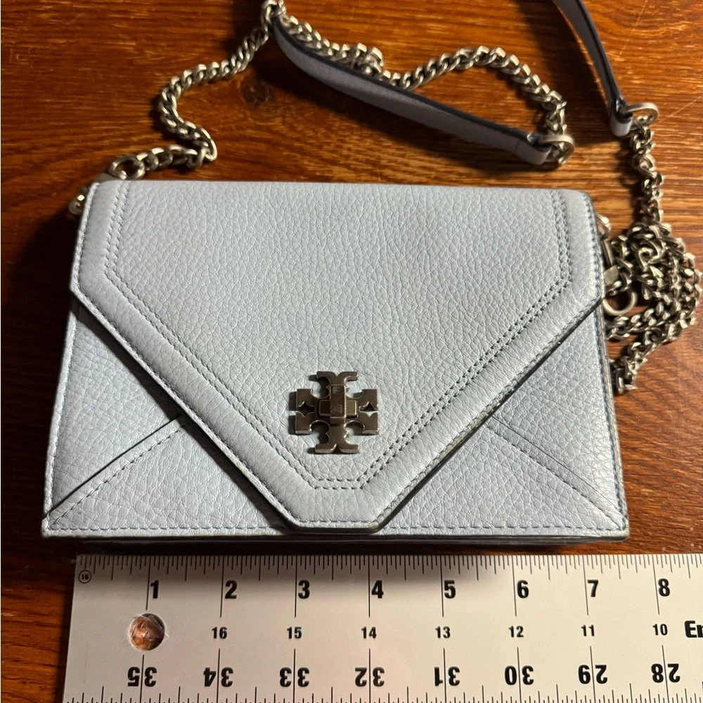 Tory Burch light blue crossbody bag with a chain‎ strap